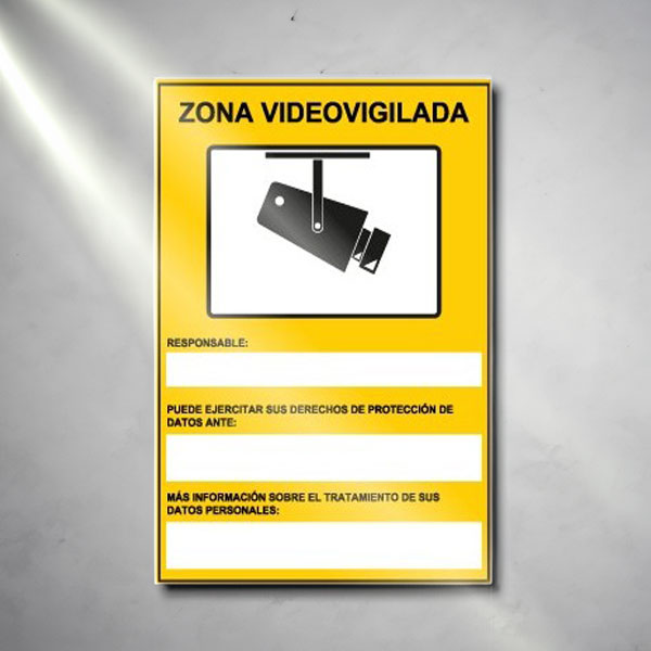 Cartel Zona Videovigilada homologado